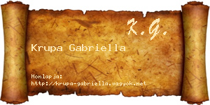 Krupa Gabriella névjegykártya
